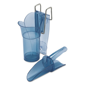 San Jamar Saf-T-Scoop and Guardian System for Ice Machines, 6 oz to 10 oz Ice Scoop, Transparent Blue