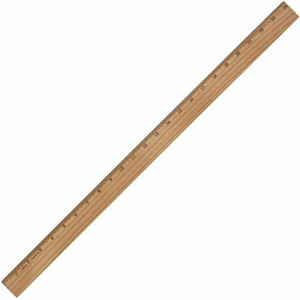 Charles Leonard Office Ruler - 24" Length x 1.3" Width - Wood, Metal - Brown