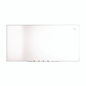TRU RED Magnetic Steel Dry Erase Board, 48" x 96", White Surface, White Aluminum Frame