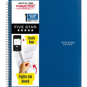 Five Star Wirebound Notebook - 1 Subject(s) - 100 Pages - Wire Bound - College Ruled Front Ruling - Letter - (MEA820002NH0)