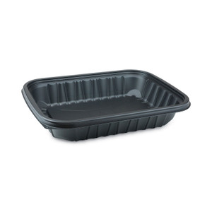 Pactiv Evergreen EarthChoice Entree2Go Takeout Container, 64 oz, 11.75 x 8.75 x 2.13, Black, Plastic, 200/Carton