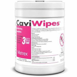 Metrex CaviWipes - Concentrate - 6.75" Length x 6" Width - Durable, Easy to Use - White - 160/Tub
