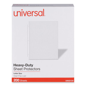 Universal Top-Load Poly Sheet Protectors, Heavy Gauge, Letter Size, Clear, 200/Pack