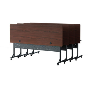Lorell Table,Flip/Nesting,w/Modesty Panel,72"x24"x29-1/2",Mahogany (LLR60761)