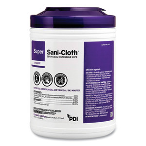 Sani Professional Super Sani-Cloth Germicidal Disposable Wipes, Extra-Large, 1-Ply, 7.5" x 15", Unscented, White, 75/Pack