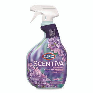 Clorox Scentiva Disinfecting Multi-Surface Cleaner, Bleach Free, Lavender and Jasmine, 32 oz Spray Bottle