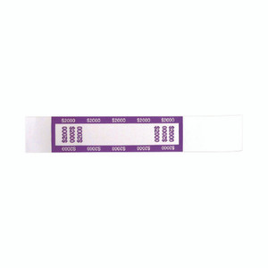 CONTROLTEK Currency Straps, $20 Bill, $2,000, Self-Adhesive, 1,000/Pack