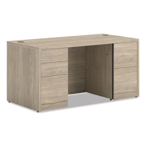 HON 10500 Series Double Pedestal Desk with Full Pedestals, 60" x 30" x 29.5", Kingswood Walnut