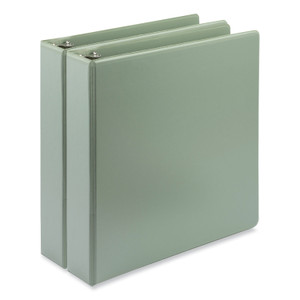 Samsill Earth's Choice Plant Based BOHO D-Ring View Binders, 1.5" Capacity, 11 x 8.5, Sage, 2/Pack