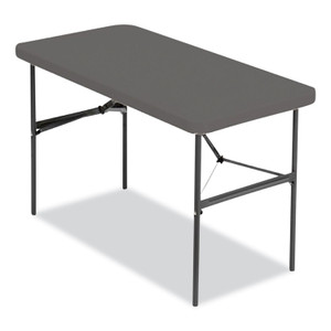 Iceberg IndestrucTable Commercial Folding Table, Rectangular, 48" x 24" x 29", Charcoal Top, Charcoal Base/Legs