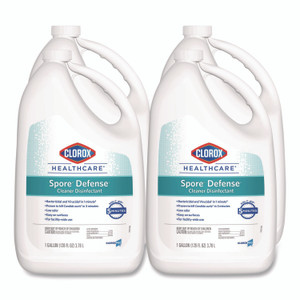 Clorox Healthcare Spore Defense Cleaner Disinfectant, Open System, 1 gal Refill Bottle, 4/Carton