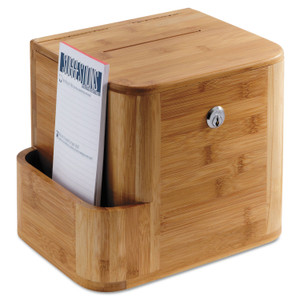 Safco Bamboo Suggestion Boxes, 10 x 8 x 14, Natural
