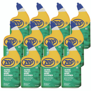 Zep Acidic Toilet Bowl Cleaner, Mint, 32 oz Bottle, 12/Carton