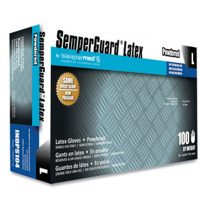 SemperGuard Latex Powdered Gloves, Cream, Large, 100/Box
