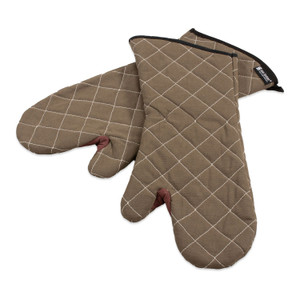 San Jamar Bestguard Oven Mitt, 17", WebGuard Plus Fabric, Tan, Pair