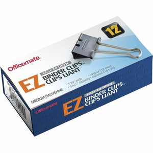 Officemate Binder Clip - Medium - 4.8" Length x 2.4" Width - 0.63" Size Capacity - for Binder - Gray