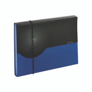 Pendaflex Seven-Pocket Poly Expanding File, 1" Expansion, 7 Sections, Elastic Cord Closure, 1/6-Cut Tabs, Letter Size, Blue