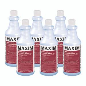 Maxim AFBC Acid-Free Restroom Cleaner, Safe-to-Ship, Fresh Scent, 32 oz Bottle, 6/Carton