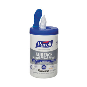 AbilityOne 7930016997555, SKILCRAFT Purell Professional Surface Disinfecting Wipes,1-Ply, 7x8, Fresh Citrus, WH, 110/Can,6 Canisters/CT AbilityOne 7930016997555, SKILCRAFT Purell Professional Surface Disinfecting Wipes,1-Ply, 7x8, Fresh Citrus, WH, 110/Can,6 Canisters/CT