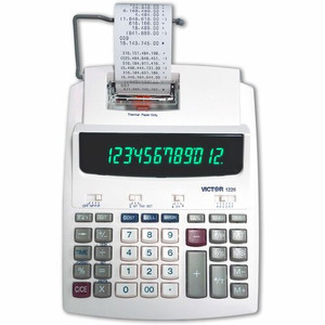 Victor 12-Digit Thermal Printing Calculator - Thermal - 12 Digits - LED - White