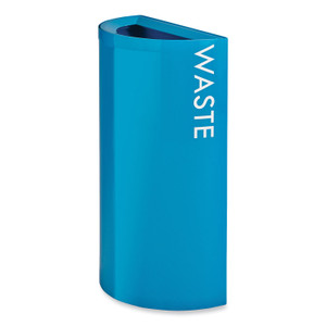 Safco Mixx Recycling Center Half-Round Receptacle, 23 gal, Steel, Blue