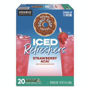 The Original Donut Shop ICED Refreshers K-Cup Pods, Strawberry, 20/Box