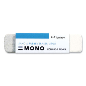 Tombow Mono Sand and Rubber Eraser, For Pencil/Ink Marks, Rectangular Block, Medium, White