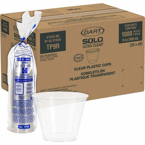 Solo Ultra Clear 9 oz Squat Cold Cups - 9 fl oz - Clear - Plastic, Polyethylene Terephthalate (PET) - Cold Drink, Frozen Drinks, Iced Coffee, Beer, Smoothie - 50/Pack