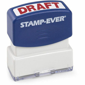 Trodat Stamp-Ever Pre-Inked DRAFT HERE Stamp - DRAFT - 0.55" Impression Width x 1.50" Impression Length - Red