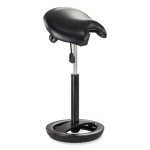Safco Twixt Extended-Height Saddle Seat Stool, Backless, Supports Up to 300 lb, 22.9" to 32.7" Seat Height, Black Seat
