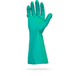 Safety Zone Green Flock Lined Nitrile Gloves (SZNGNGFSM15C)