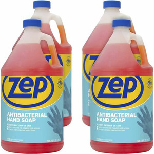 Zep Commercial Antimicrobial Hand Soap - Fresh Clean Scent - 1 gal - Kill Germs, Bacteria Remover, Soil Remover, Residue Remover, Dirt Remover, Grease Remover, Ink Remover, Tar Remover - Hand, Skin, Office, School, Home - Antibacterial