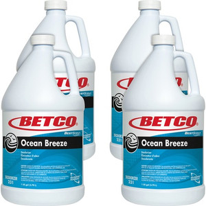 Betco Best Scent Ocean Breeze Deodorizer - Liquid - 1000 Sq. ft. - 128 fl oz (4 quart) - Ocean Breeze - VOC-free - (BET2310400CT)