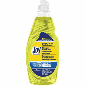 JoySuds Professional Dishwashing Detergent - Concentrate - 38 fl oz (1.2 quart) - Lemon Scent - Yellow