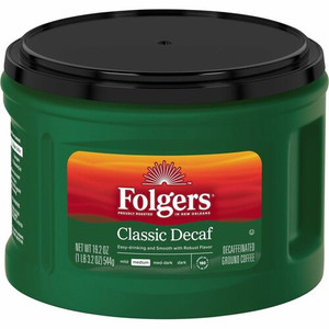 Folgers Ground Classic Decaf Coffee - Medium - 19.2 oz Per Canister - Ground - Classic - Decaffeinated - (FOL30406)