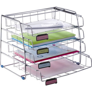 Alba Letter Tray - 4 Tier(s) - 12.40" Height x 12.20" Width x 15.35" Length - ABACOR4I