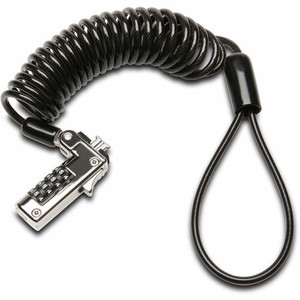 Kensington Slim Portable Combination Lock - 5.91 ft Cable - Resettable - 4-digit - Combination Lock - Black