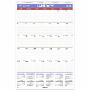 At-A-Glance Wall Calendar - Large - Julian Dates - Monthly - 12 Month - January 2026 to December 2026