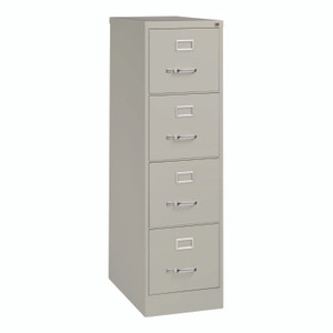 Alera Economy Vertical File, 4 Letter-Size File Drawers, Light Gray, 15" x 25" x 52"
