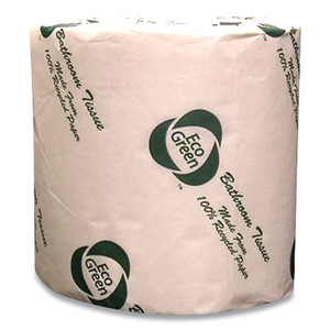 Eco Green Recycled 2-Ply Standard Toilet Paper, Septic Safe, White, 550 Sheets/Roll, 80 Rolls/Carton Eco Green Recycled 2-Ply Standard Toilet Paper, Septic Safe, White, 550 Sheets/Roll, 80 Rolls/Carton