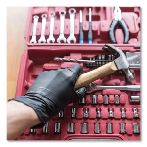 GloveWorks by AMMEX Industrial Nitrile Gloves, Powder-Free, 5 mil, Black, XX-Large, 100 Gloves/Box, 10 Boxes/Carton