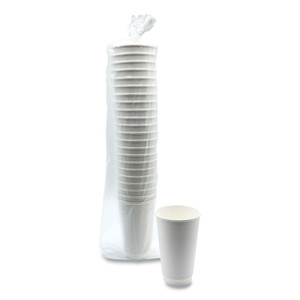 Boardwalk Paper Hot Cups, Double-Walled, 16 oz, White, 25/Pack