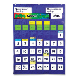 Carson-Dellosa Education Complete Calendar and Weather Pocket Chart, 51 Pockets, 26 x 37.25, Blue