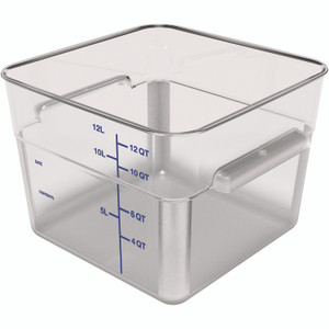 Carlisle Squares Polycarbonate Food Storage Container, 12 qt, 11.13 x 11.13 x 8.25, Clear, Plastic