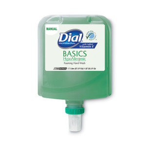 Dial Professional Basics Hypoallergenic Foaming Hand Wash Refill for 1700 Dispenser, with Vitamin E, Honeysuckle Scent, 1.7 L, 3/Carton