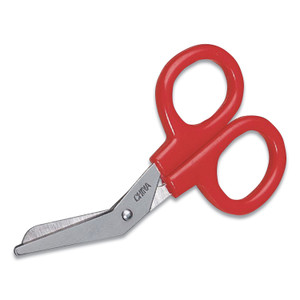 First Aid Only Angled First Aid Kit Scissors, 4" Long, 1.5" Cut Length, Crane-Style Red Handle