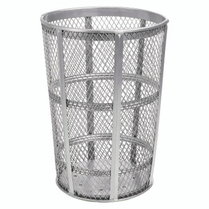 Global Industrial Steel Mesh Corrosion Resistant Trash Can, 48 gal, Silver