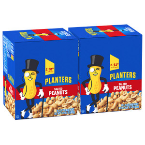 Planters Salted Peanuts, 1.75 oz Pack, 18 Packets/Box, 2 Boxes/Carton Planters Salted Peanuts, 1.75 oz Pack, 18 Packets/Box, 2 Boxes/Carton