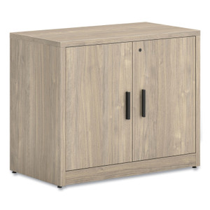 HON 10500 Series Storage Cabinet with Doors, Two Shelves, 36" x 20" x 29.5", Kingswood Walnut
