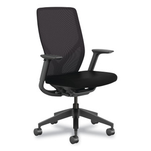 HON Flexion Mesh Back Task Chair, Supports Up to 300lb, 14.81" to 19.7" Seat Height, Black Seat/Back/Base